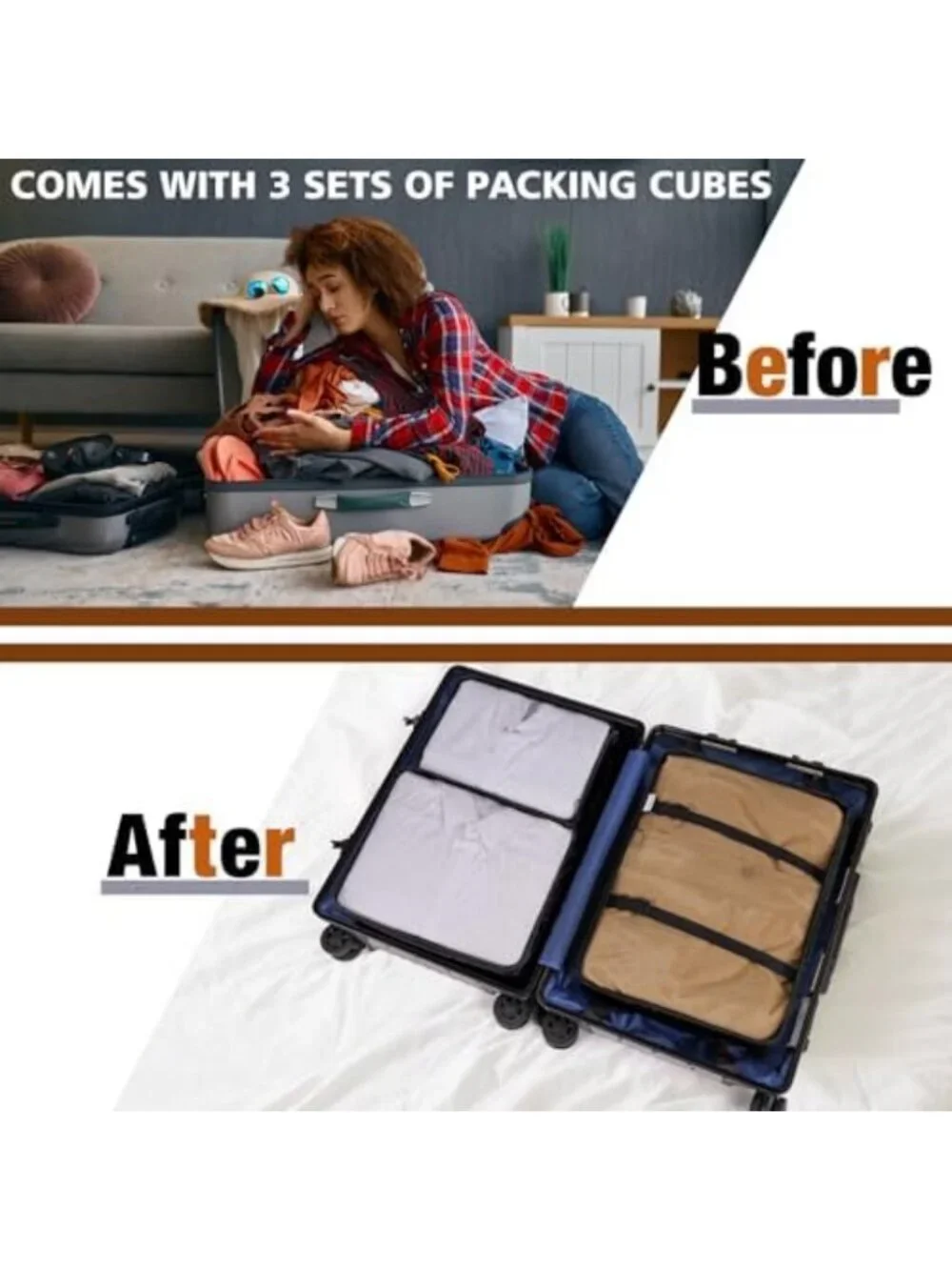 Travel Rolling Garment Bag & 50L Duffle with Shoe Compartment - 4pcs Set